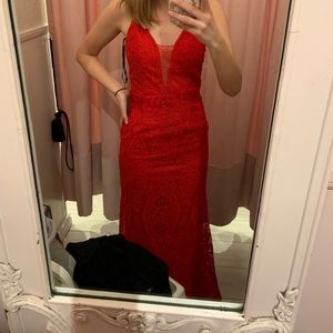 Red formal dress